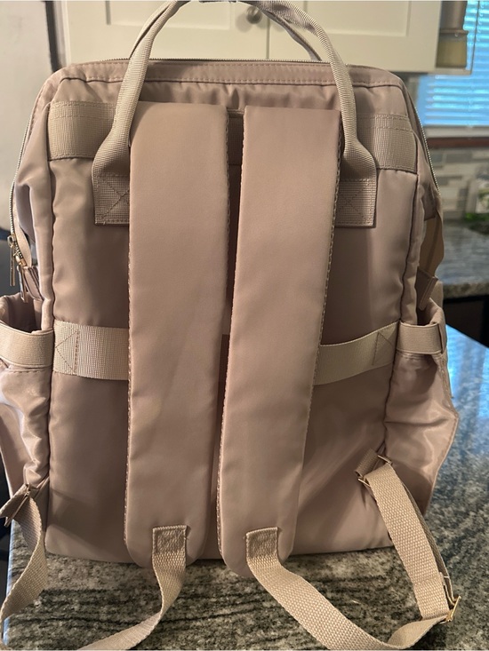Paris Hilton Quilted Cream Backpack with Gold Logo main image 11
